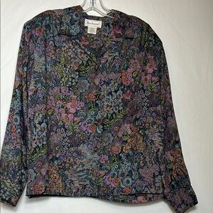 Bechamel Women's Floral Top - Multicolor Vintage Size Large